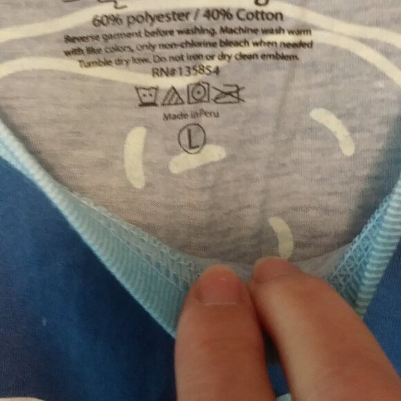 Fresh Laundry Blue Ombre Long Sleeve Tee Shirt - Size Large - Picture 8 of 12